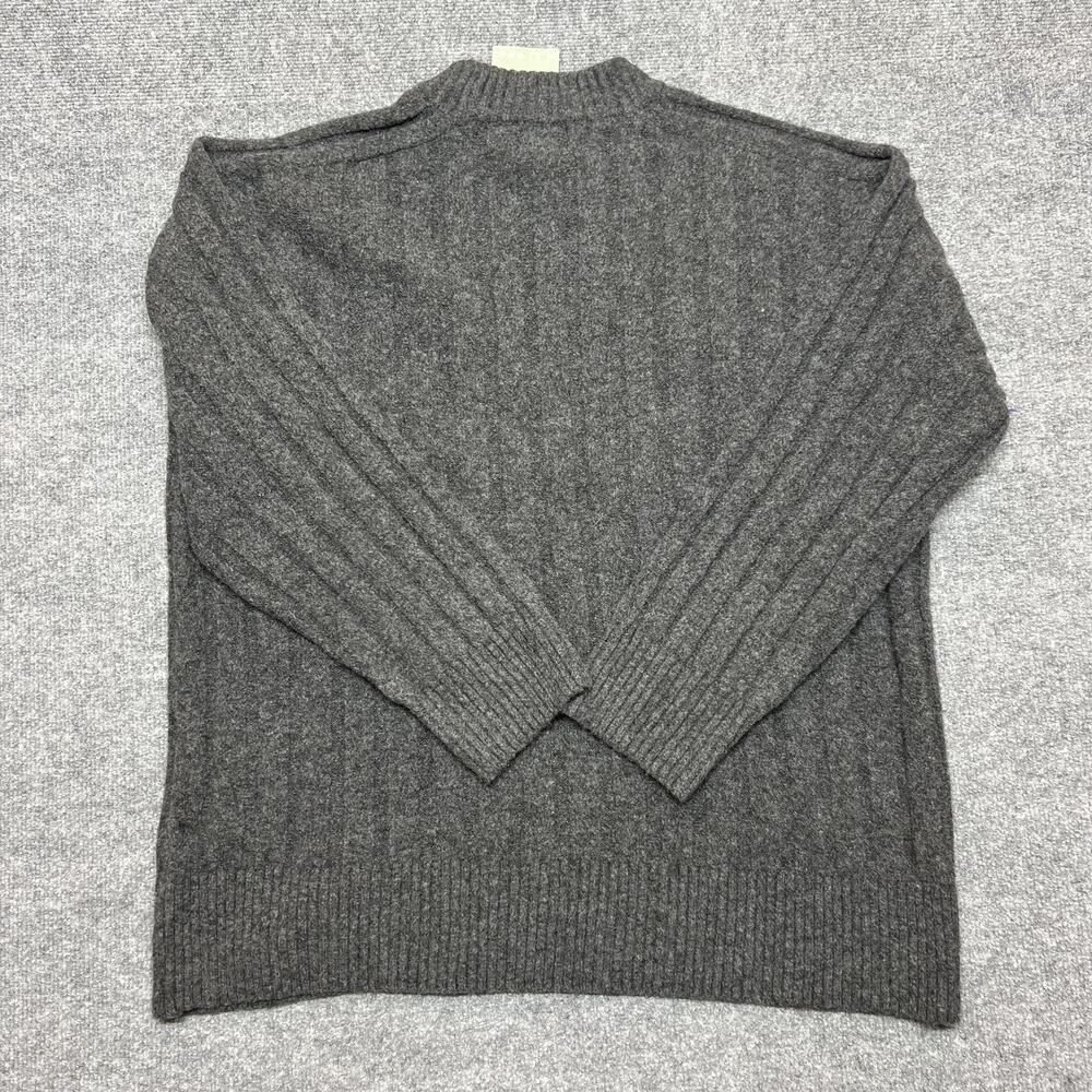 H&M Sweater Mens Medium Gray Knit Pullover Ribbed Long Sleeve - Picture 3 of 3